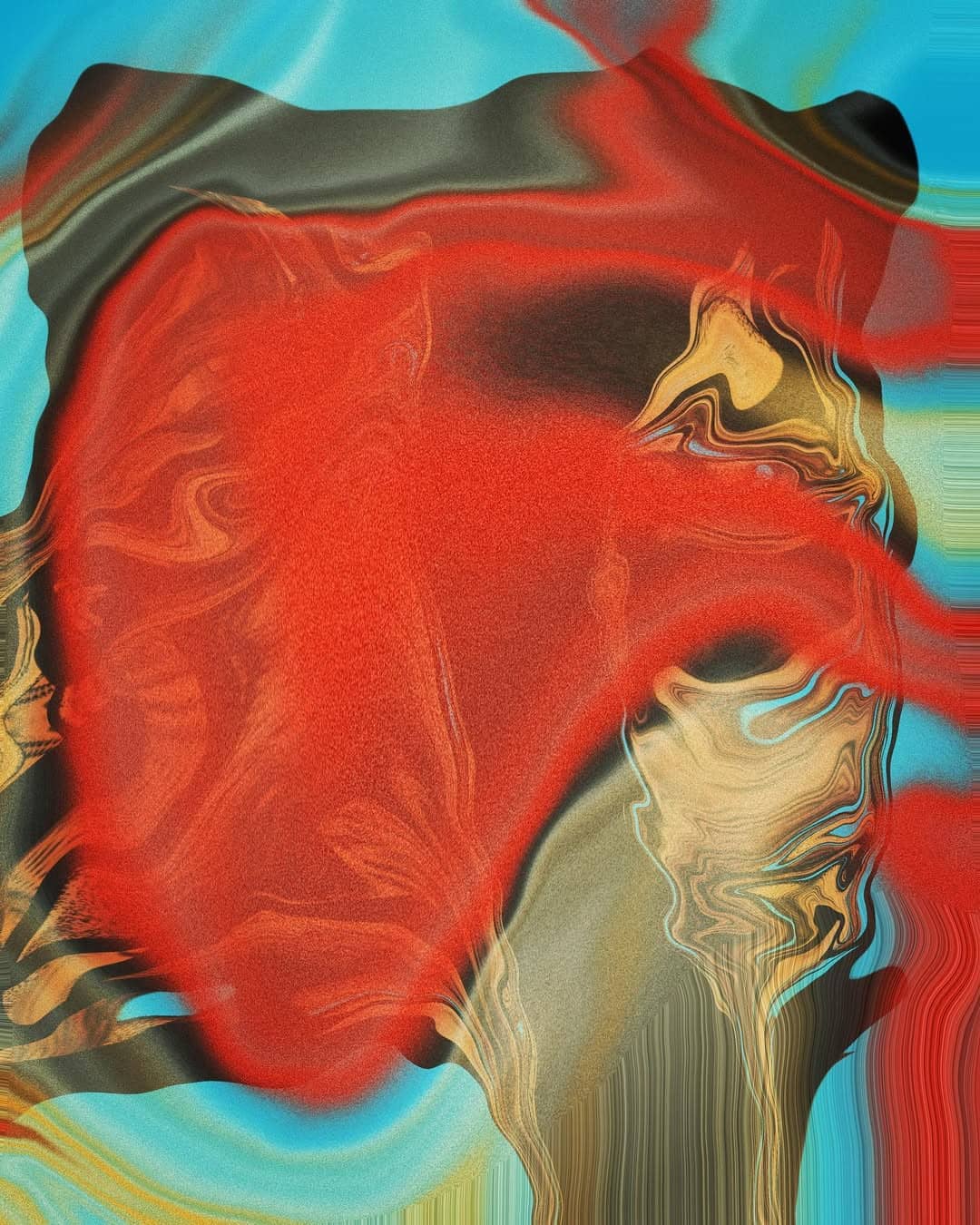 Abstract artwork in red